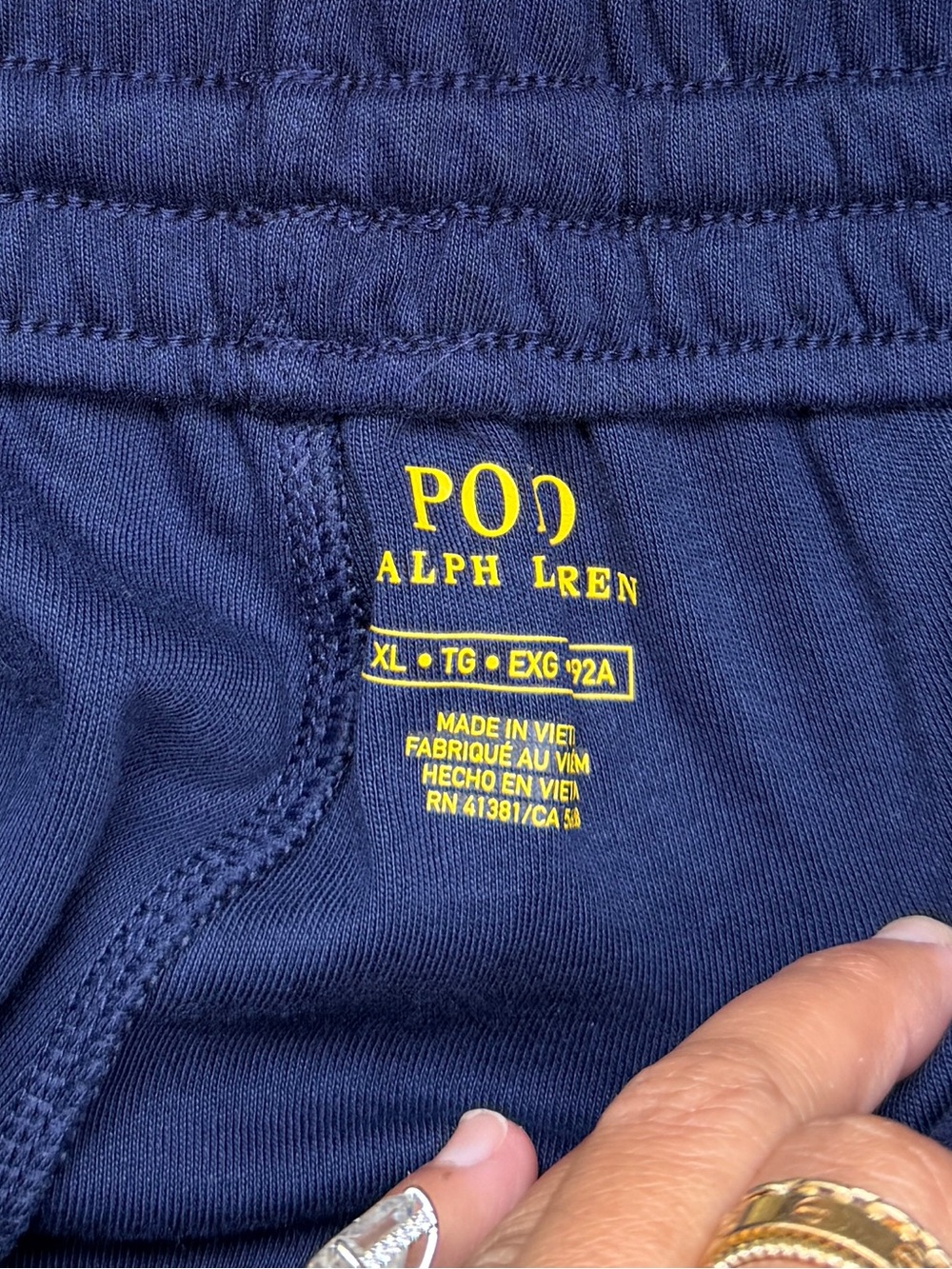 Polo Ralph Lauren navy blue striped white sweats XL - Picture 4 of 4